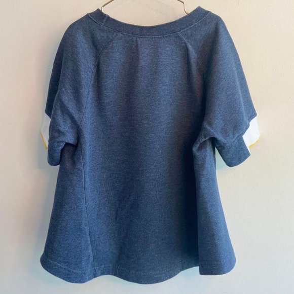 🆕 Nike Girls' Heather Blue & Yellow Sportswear Crewneck Pullover - Picture 3 of 8